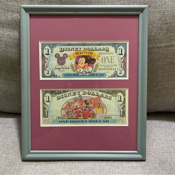 FRAMED DISNEY MICKEY MOUSE DOLLARS - Picture 2 of 4